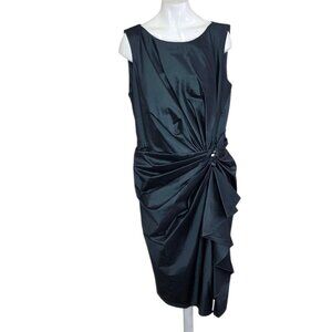 Tadashi Shoji Drapey Gathered Sheath Dress, Embelished, Flattering, Size 12